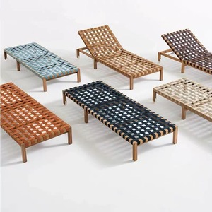 Customization Courtyard Leisure Beach Pool Solid Wood Daybed Furniture Teak Sun Lounger for hotel and Villa - Product Image 3
