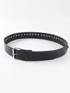Ceinture en <span class=keywords><strong>cuir</strong></span> Pu noir grande taille pour femme avec décor à rivets pour style punk, ceinture en faux <span class=keywords><strong>cuir</strong></span> Punk Bullets - Product Image 6