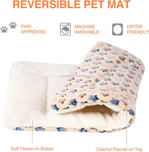 Réversible polaire Pet Crate Mat Star Print Cat Mat Couverture Petit Chien Chenil Pad Doux Chaud Pet Lit Lavable Intérieur Pet Crate Mat - Product Image 6
