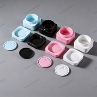Pot carré en plastique PP double couche RTS 5g 10g 20g 30g 50g vide, givré rose bleu, pour vernis à ongles en gel, pots de soin de la peau avec couvercle