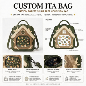 กระเป๋าถือสะพายไหล่ลายการ์ตูนหนัง PU แบบ Ita Bag รูปทรงเห็ด  สำหรับผู้หญิง - Product Image 2