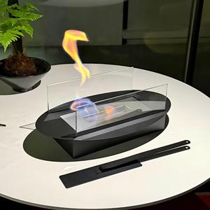 Moderna Brasera de Mesa de Metal Negro, Combustible de <span class=keywords><strong>Bioetanol</strong></span>, <span class=keywords><strong>Chimenea</strong></span> Ecológica sin Humo para Interiores/Exteriores, Ideal para Fiestas - Product Image 3