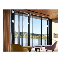 Porte accordéon en alliage d'aluminium à suspension supérieure, cloison acoustique antivol, double vitrage trempé, pour extérieur, chambre, hôtel, salle de bal