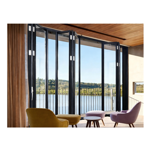 Puerta de Aleación de Aluminio Tipo Concertina, Partición Acústica Colgante Superior, Antirrobo, Doble Vidrio Templado, para Exteriores, Dormitorios, Hoteles, Salones de Baile - Product Image 5