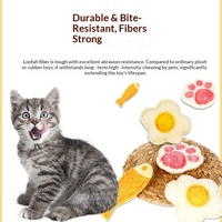 Éponge naturelle en loofah, petite et mignonne, jouet pour chat/chien, résistant aux morsures, interactif, pour le nettoyage des dents, soulagement pour chatons/chiot
