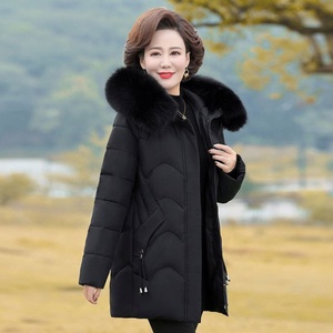 Vêtements pour mères, vêtements mi-longs, nouvelle taille grande, vêtements pour femmes d'âge moyen et âgées, manteau d'hiver - Product Image 6