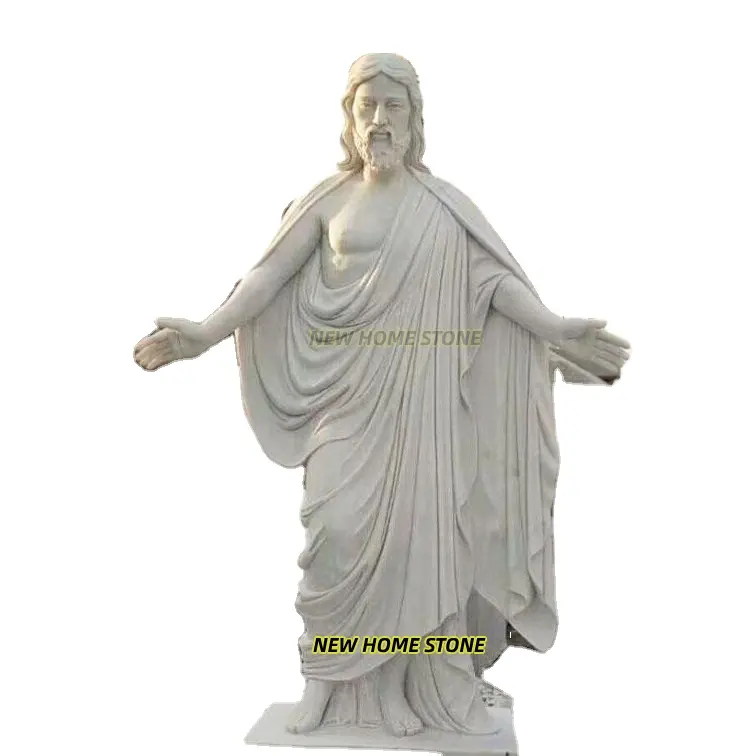 Tùy chỉnh cuộc sống Kích thước Jesus bức tượng bằng đá cẩm thạch trắng Jesus Christ tượng lớn Jesus tượng để bán
