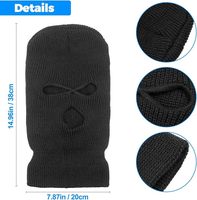 Balaclava de ski coupe-vent et respirante Wins Flying à 3 trous avec broderie personnalisée en polyester/coton pour l'hiver