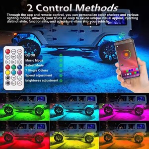 Dễ dàng cài đặt OFF-ROAD xe bầu không khí hệ thống chiếu sáng phổ RGB LED Rock dải ánh sáng màu lốp Đèn - Product Image 3