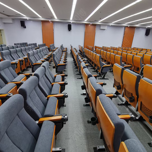 Manwa Expo Auditorium Chairs HB605 Grey Beech <b>Square</b> Foot With Writing Board For Conference Lecture Hall Training - Product Image 4