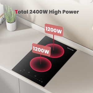 <span class=keywords><strong>GASLAND</strong></span> CH12BF Table de cuisson électrique encastrable de 12 pouces 2400W 240V 2 brûleurs Contrôle tactile 9 niveaux de puissance Minuterie de verrouillage pour enfants intégrée - Product Image 3