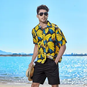 2022 camicie casual hawaiane stampate a maniche corte con stampa personalizzata di nuovo design per uomo