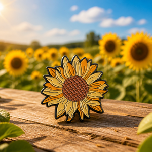 Bonito Pin <span class=keywords><strong>de</strong></span> Esmalte Suave <span class=keywords><strong>de</strong></span> Girasol con Pétalos Degradados <span class=keywords><strong>de</strong></span> Flor Individual, Broche <span class=keywords><strong>de</strong></span> Metal Dorado, Insignia <span class=keywords><strong>de</strong></span> Solapa, Regalo Botánico Natural, Venta al por Mayor - Product Image 2