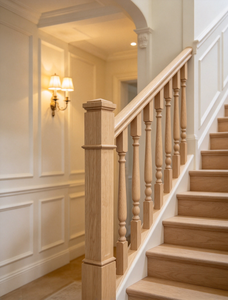 Wood <b>Stair</b> Baluster Square Top Modern Design Eco-friendly End Newel Post for <b>Stair</b> <b>Railings</b> Handrails Flooring Wall Mounted - Product Image 3
