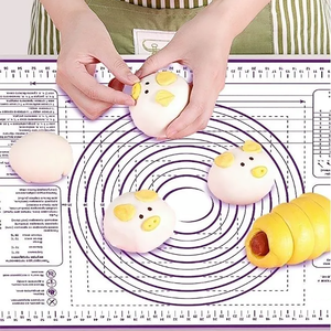 แผ่นซิลิโคน66*46สำหรับการอบไม่ติดม้วนแป้งพร้อมการวัด - Product Image 4