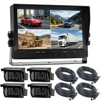 Système de caméra de recul AHD Full HD 9 pouces Fatory, résistant aux basses températures, 1080P, 4 canaux, étanche, pour camion, voiture, bus, avec moniteur DVR Quad, garantie 1 an