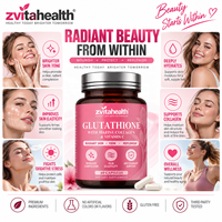 Capsules éclaircissantes pour la peau à base de L-Glutathion certifiées GMP/HACCP/QS/ISO en marque blanche, vente en gros, avec une durée de conservation de 24 mois