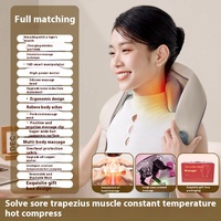 Trapèze et masseur cervical rechargeables transfrontaliers pétrissage à la main thérapie thermique dispositif d'épaule et de cou