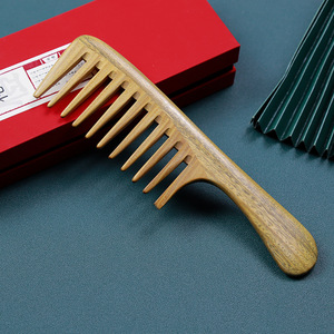 Peigne à dents larges en bois de santal, grande taille, pour massage et coiffage, usage domestique - Product Image 2