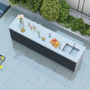 Modern Stone Slab For Kitchen Countertop And Island Top Marble Washbasin Worktop With Basin Sink Cabinet For Outdoor