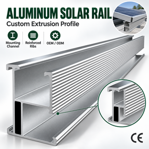 Perfil de Extrusión de Aluminio para Montaje Solar con Certificación CE, Fabricante Personalizado, para Proyectos de Instalación de Paneles Fotovoltaicos en Techos - Product Image 1