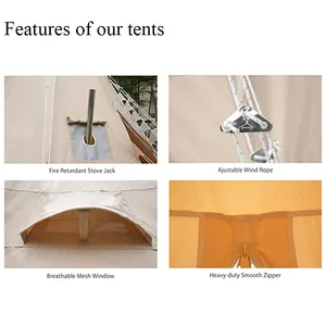 בית חיצוני קמפינג הודי עמיד למים Tipi פסטיבל לבן אוהל אוהל