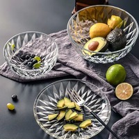 Ensemble de 6 bols à salade de fruits modernes et élégants en verre transparent hydroformé, écologiques, capacité 350 ml