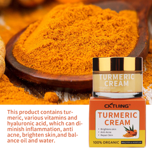 Crema de cara de cúrcuma para acné blanqueamiento de manchas oscuras hidratante antiarrugas de vitamina C orgánica de etiqueta privada - Product Image 3