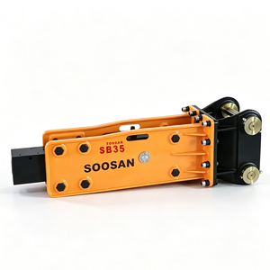 Martillo Hidráulico Soosan SB35 Tipo Superior con Cincel de 60 mm para Excavadoras de 3-6 Toneladas, Demolición de Roca - Product Image 1