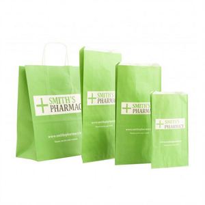 KM kundendefinierte gedrehte umweltfreundliche recycelte apotheke-papiertüte mit verschreibungspille medizin mit ihrem eigenen logo - Product Image 3