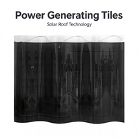 Tuiles solaires photovoltaïques incurvées 50W pour toitures résidentielles, système de production d'énergie solaire intégré aux bâtiments