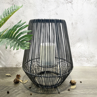 2024 nouveau Portable étanche nordique Articles maison extérieur décor solaire bougie jardin fer rotin lanternes
