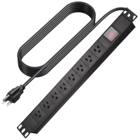 Multiprise PDU 8 prises avec protection contre les surtensions, câble de 2 m, montage en rack, environnement de bureau/IT