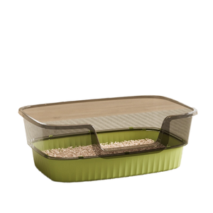 Caja <span class=keywords><strong>de</strong></span> arena para gatos abierta semicerrada extra grande, valla alta, suministros <span class=keywords><strong>de</strong></span> plástico antisalpicaduras para mascotas, venta al por mayor - Product Image 1