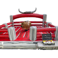 Machine de Bull Riding Mécanique Gonflable pour Adultes avec Balançoire et Rotation, Puissance 15 kW, 3 Vitesses, Capacité 100 kg