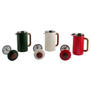 34 oz Coffee Press With Real Wood Handle, <b>Double</b> <b>Wall</b> Insulation Food Grade Stainless Steel French Press Coffee Maker - Product Image 4