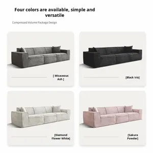 Đặt màu đen bò miếng bọt biển tinh khiết chân không nén vải to sợi vải không khung phòng khách sofa đậu phụ khối lớn màu đen bò miếng bọt biển tinh khiết - Product Image 4