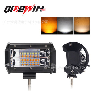 ไฟทำงาน LED แบบสองแถว 72W ขนาด 130 มม. สำหรับติดตั้งกับกันชนหน้ารถออฟโรด ติดตั้งบนหลังคาได้ ไฟกระพริบสองสี - Product Image 3