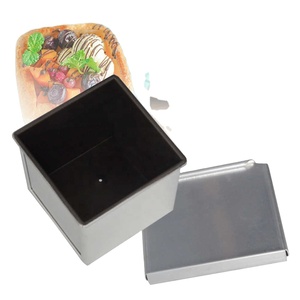 Moule <span class=keywords><strong>à</strong></span> pain facile <span class=keywords><strong>à</strong></span> nettoyer accessoires pour la maison <span class=keywords><strong>avec</strong></span> <span class=keywords><strong>couvercle</strong></span> en alliage d'aluminium revêtement de cuisson carré antiadhésif Mini outil cuisine Toast Box - Product Image 4