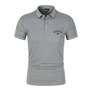 T-shirt en coton décontracté à manches courtes en tricot uni de haute qualité personnalisé pour hommes <span class=keywords><strong>Callaway</strong></span>, anti-boulochage - Product Image 2