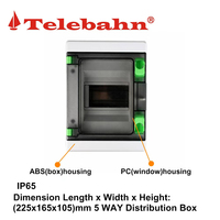 Boîtier de distribution extérieur 5 voies IP65 en PC/ABS, étanche, pour disjoncteur, boîtier d'alimentation, petit interrupteur aérien, boîtier SPD