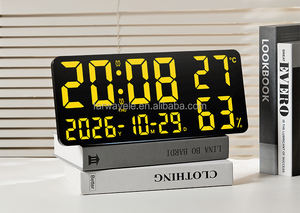 Horloge murale LED RGB multifonctionnelle YIDA <span class=keywords><strong>TIME</strong></span> avec grand écran, affichage de la température et de l'humidité, lumière ambiante pour salon - Product Image 5