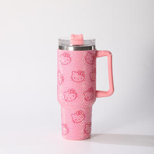 Venta al por mayor taza de coche aislada fresca de dibujos animados 40 oz taza aislada personalizable resistente a caídas de gran capacidad - Product Image 3