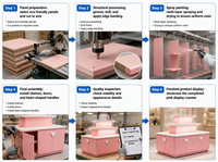 Support d'affichage LED en bois rose élégant : idéal pour les boutiques de cadeaux haut de gamme, les boutiques et les bijouteries.