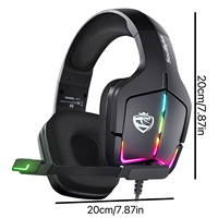 Casque de jeu avec câble adaptateur, suppression du bruit, RGB, filaire, USB 3,5 mm, étanche IPX-5, pour PC, audiophile, aviation
