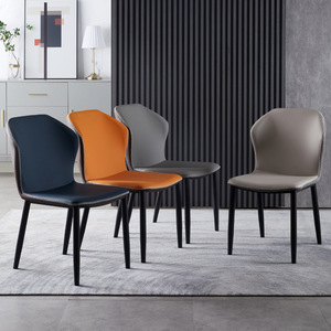 <span class=keywords><strong>Sedie</strong></span> da Pranzo Ergonomiche con Imbottitura in Schiuma ad Alta Densità, Schienale Confortevole, Rivestimento in <span class=keywords><strong>Ecopelle</strong></span> e Gambe in Metallo - Product Image 2