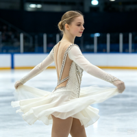Robe de patinage sur glace blanche avec strass scintillants, manches longues, pour enfants et adultes, compétition, performance