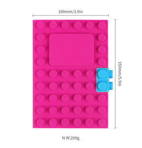 Wholesale A6 Creative Silicone <b>Notebook</b> Logo Building Block Gifts Student Stationery Notepad Reusable Waterproof - Product Image 4