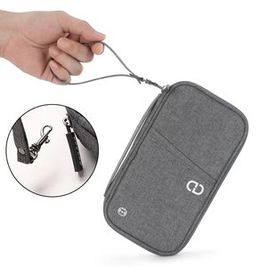 Cartera de viaje con bloqueo RFID, de nailon, con cremallera, antirrobo, para tarjetas, para viajes - Product Image 2