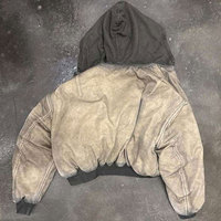 Veste bomber pour homme sur mesure, coupe ample, imperméable, à fermeture éclair, rembourrage matelassé à l'intérieur, patchs brodés